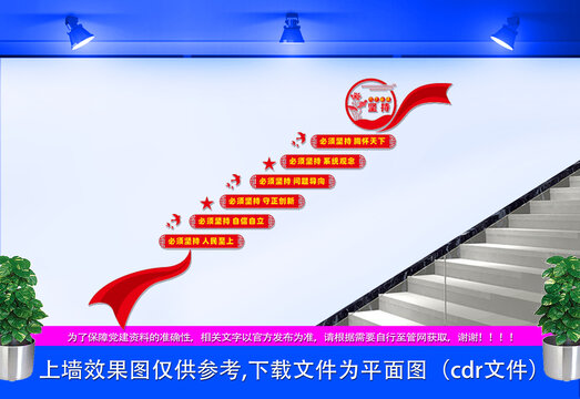 六個必須堅持樓梯文化墻