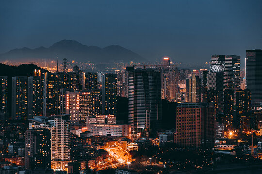 辽宁大连城市建筑风光夜景