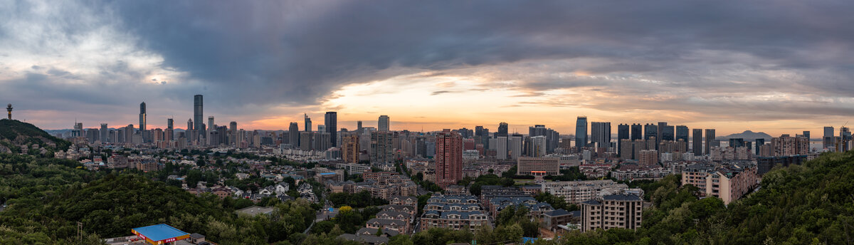 大连城市风光地标建筑全景