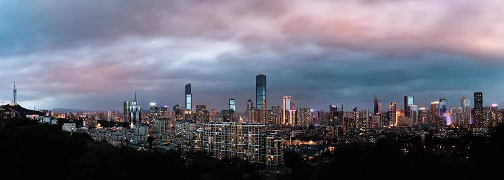 大连城市风光地标建筑全景