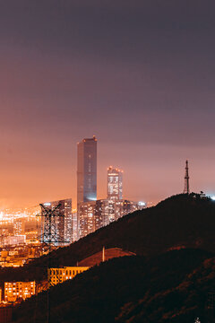 辽宁大连城市建筑风光夜景