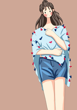 插畫可愛女孩