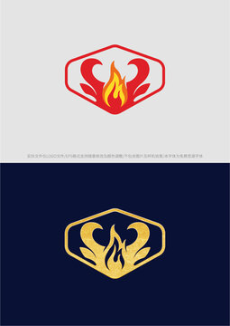 牛火焰logo商标标志