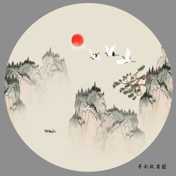 手繪山水畫