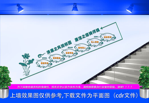 清廉校園樓梯文化墻