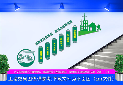 清潔校園樓梯文化墻