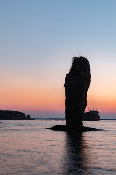 大连风光小黑石海域日落