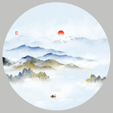 新中式山水畫