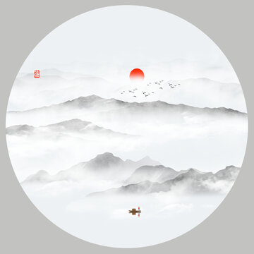 水墨山水圖
