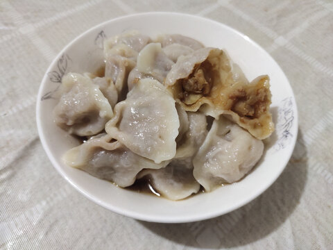 猪肉白菜水饺特写