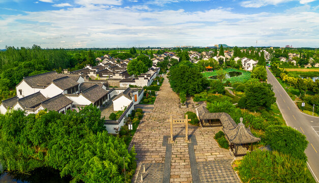 航拍南京江宁美丽乡村杨柳村