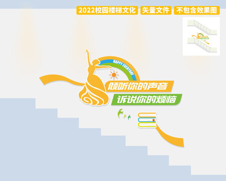 心理健康樓梯墻