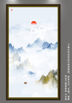水墨山水裝飾畫