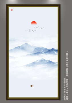 隔斷水墨山水