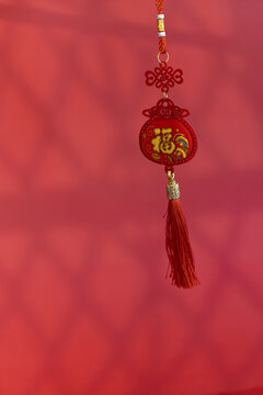 中国葫芦光影创意红色背景
