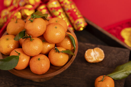 橘子创意新年喜庆红火素材