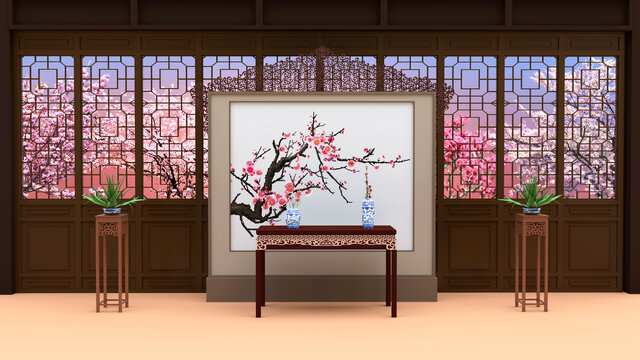 古風屏風