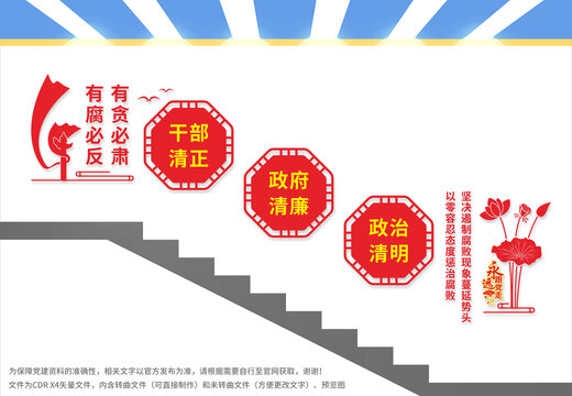 反腐樓梯文化墻