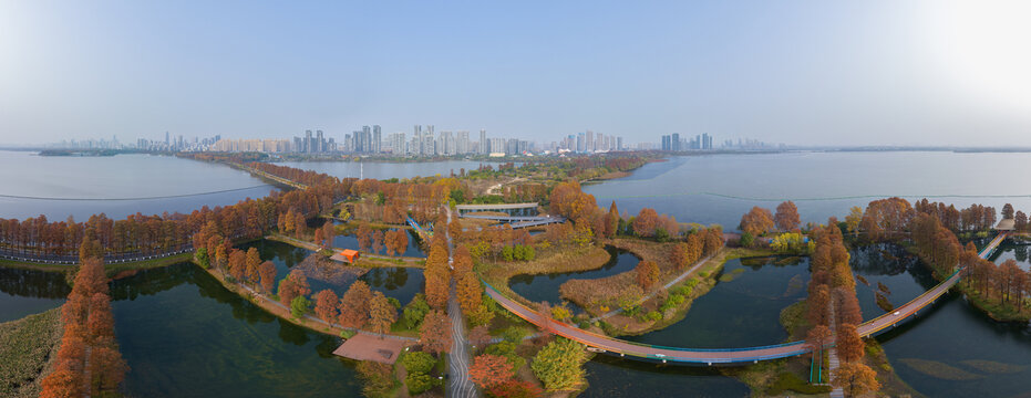 武汉东湖风景区深秋风光