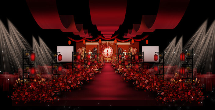 紅黑色中式婚禮