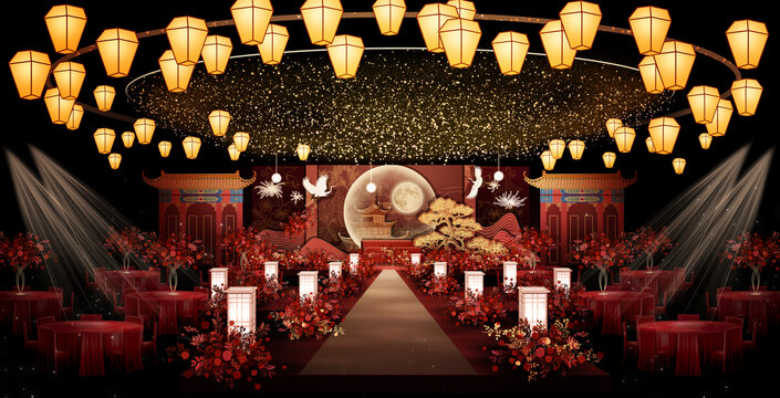 紅金色中式婚禮