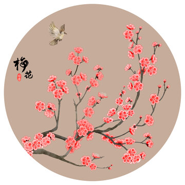 梅花花鳥圖