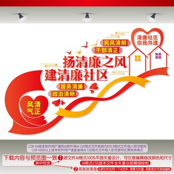 清廉社區(qū)樓梯間文化墻
