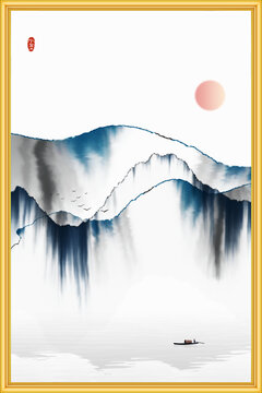 禪意新中式水墨畫