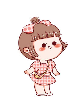 手繪卡通小女孩