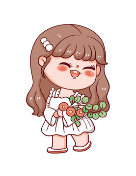 手繪卡通小女孩