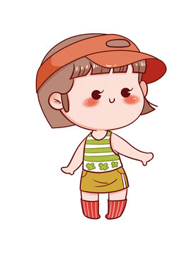 手繪卡通小女孩
