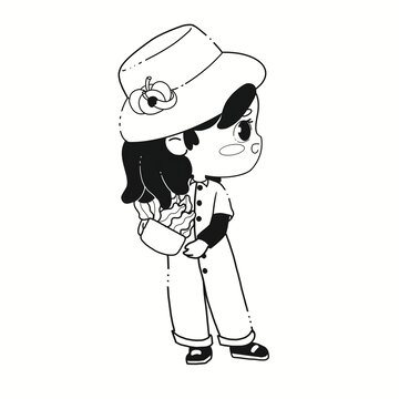 黑白速寫(xiě)田園少女