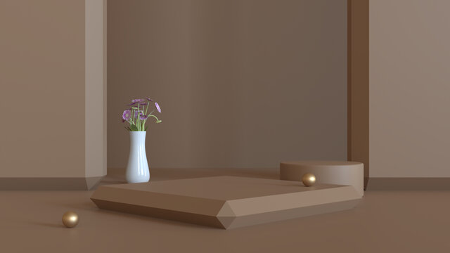 3D場景電商產(chǎn)品展臺簡約背景