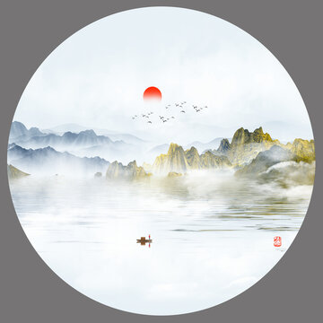 新中式山水裝飾畫