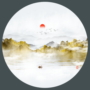 高端水墨山水裝飾畫