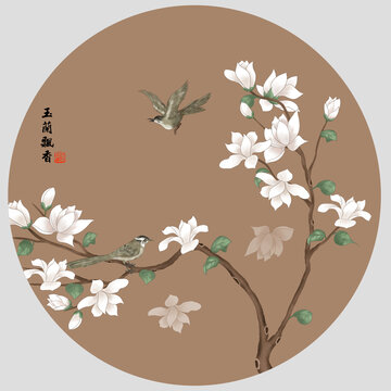 圓形玉蘭花