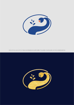 鲸鱼花灯logo商标标志