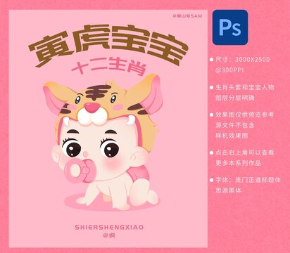 十二生肖寅虎寶寶