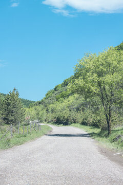 乡村夏日沙石土路