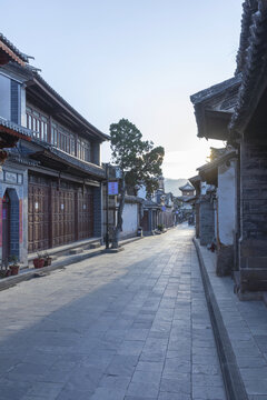 云南大理巍山古城民居街景