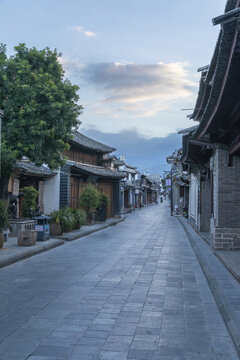 云南大理巍山古城民居街景