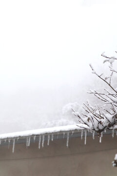 下雪的屋檐