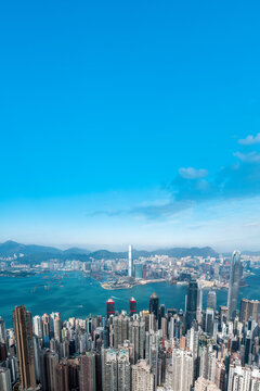 航拍中国香港都市摩天大楼