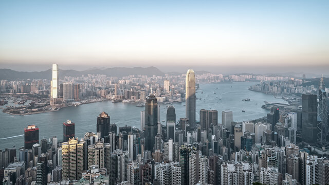航拍中国香港房地产背景图