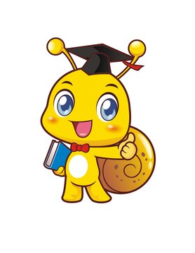 卡通可愛小蝸牛博士豎大拇指