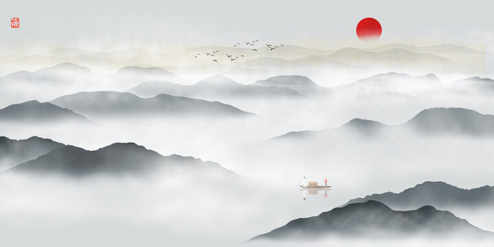 中式山水畫(huà)