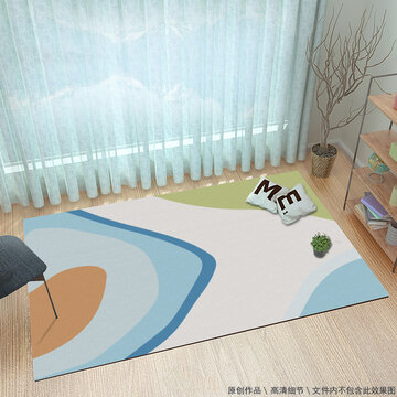 现代抽像布纹地毯地垫