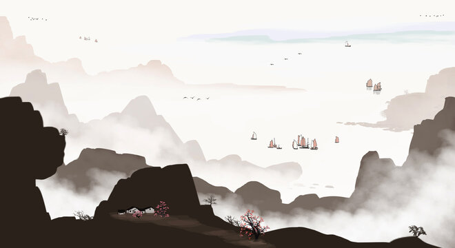 水墨山水畫