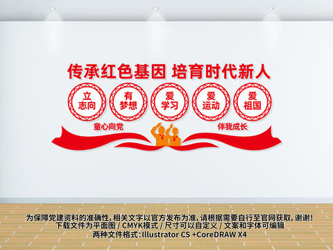 傳承紅色基因校園教育文化墻