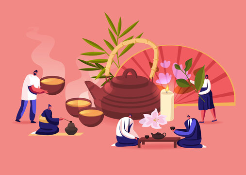 東方傳統(tǒng)品茶文化 平面插圖